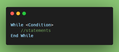 While Statement Syntax